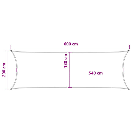 Solsätt segel 2 x 6 m HDPE Rektangulär Mörkgrön