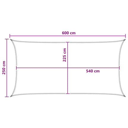 Solsätt segel 2,5 x 6 m HDPE Rektangulär Mörkgrön
