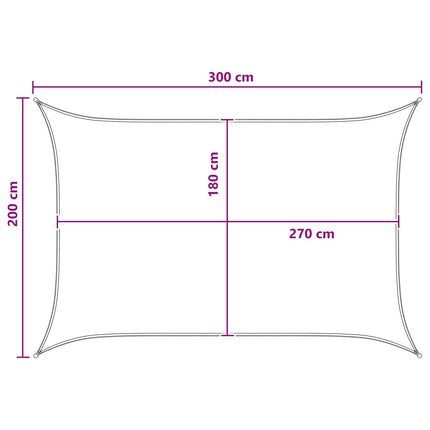 Solsätt segel Antracit och vitt 2 x 3 m HDPE