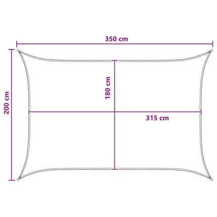 Solsätt segel Antracit och vitt 2 x 3,5 m HDPE