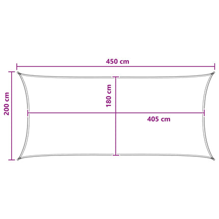 Solsätt segel Antracit och vitt 2 x 4,5 m HDPE