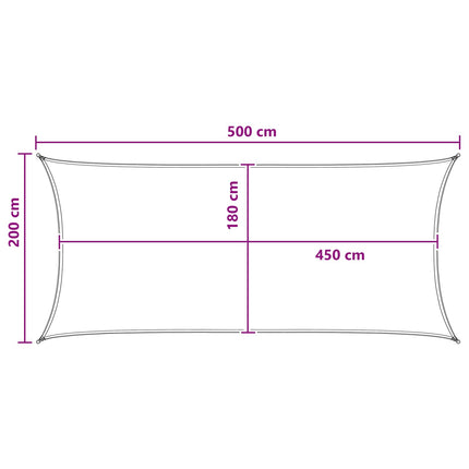 Solsätt segel Antracit och vitt 2 x 5 m HDPE