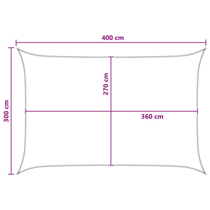 Solsätt segel Antracit och vitt 3 x 4 m HDPE