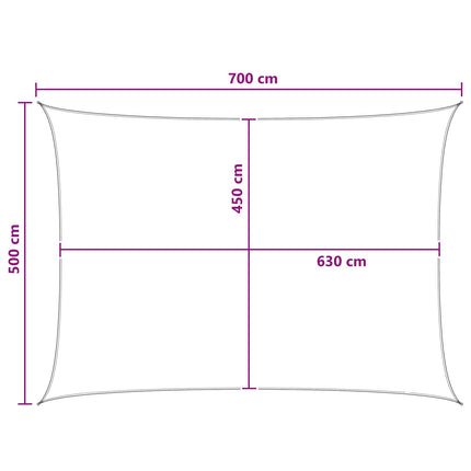 Solsätt segel Antracit och vitt 5 x 7 m HDPE