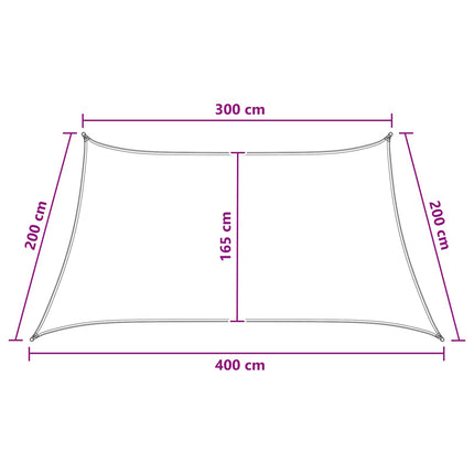 Solsätt segel Antracit och vitt 3 / 4 x 2 m HDPE