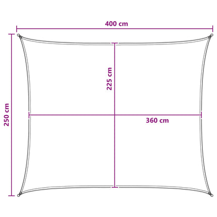 Solsätt segel Gul och Vit 2,5 x 4 m HDPE