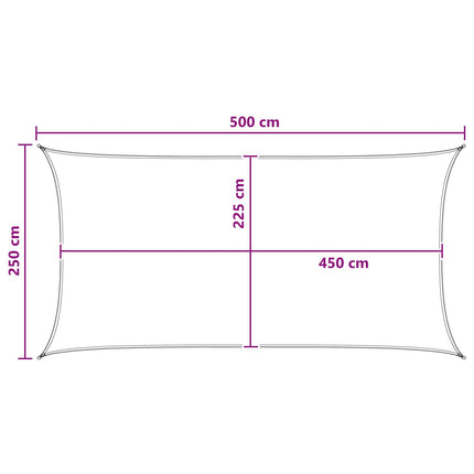 Solsätt segel Gul och Vit 2,5 x 5 m HDPE