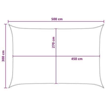 Solsätt segel Gul och Vit 3 x 5 m HDPE