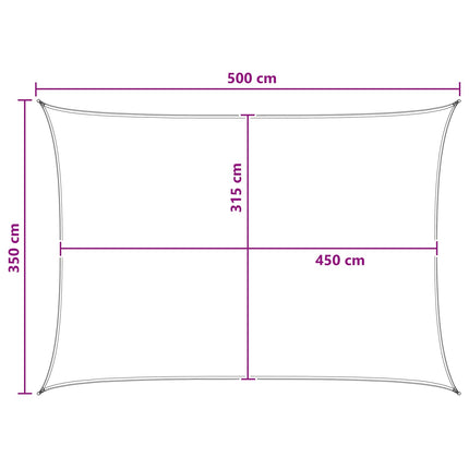 Solsätt segel Gul och Vit 3,5 x 5 m HDPE