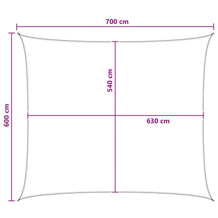 Solsätt segel Gul och Vit 6 x 7 m HDPE