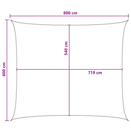 Solsätt segel Gul och Vit 6 x 8 m HDPE
