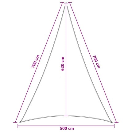 Solsätt segel 5 x 7 x 7 m HDPE Triangulär Gul och Vit