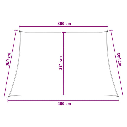 Solsätt segel Gul och Vit 3 / 4 x 3 m HDPE