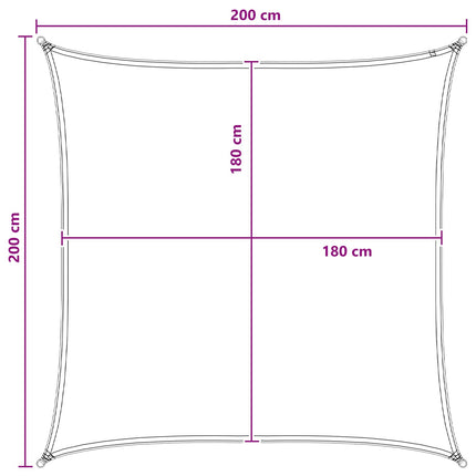 Solsätt segel Blå och Vit 2 x 2 m HDPE