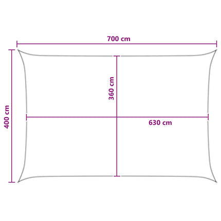 Solsätt segel Blå och Vit 4 x 7 m HDPE