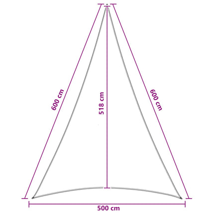 Solsätt segel 5 x 6 x 6 m HDPE