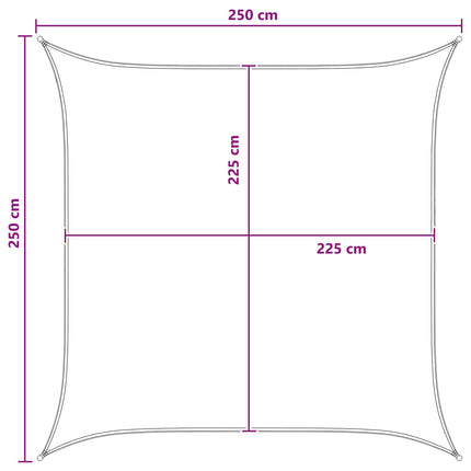 Solsätt segel Ljusgrå och vit. 2,5 x 2,5 m HDPE
