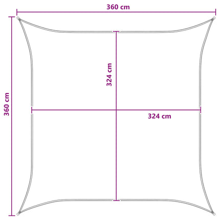 Solsätt segel Ljusgrå och vit. 3,6 x 3,6 m HDPE