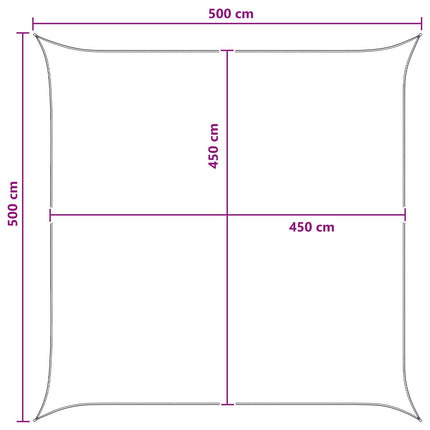 Solsätt segel Ljusgrå och vit. 5 x 5 m HDPE