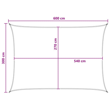 Solsätt segel Ljusgrå och vit. 3 x 6 m HDPE