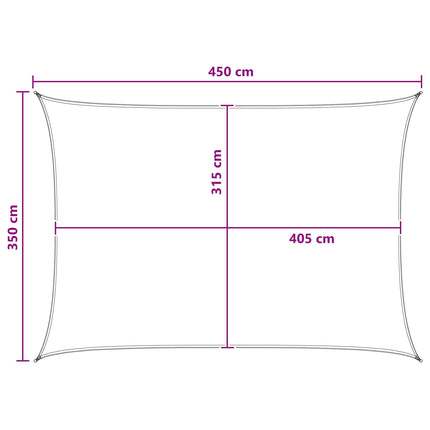 Solsätt segel Ljusgrå och vit. 3,5 x 4,5 m HDPE