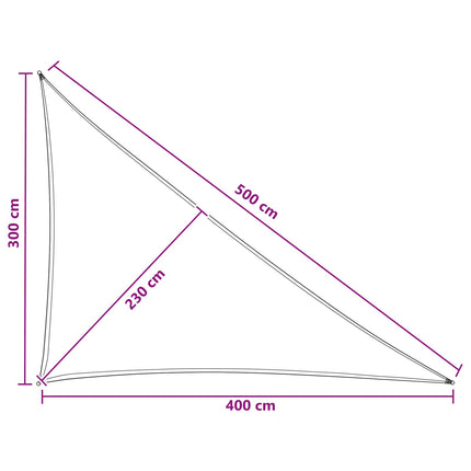 Solsätt segel Ljusgrå och vit. 3 x 4 x 5 m HDPE
