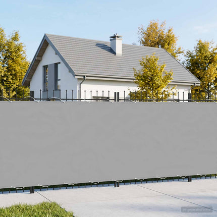 Balkongskärm 150 x 400 cm Tyg med PU-beläggning Ljusgrå
