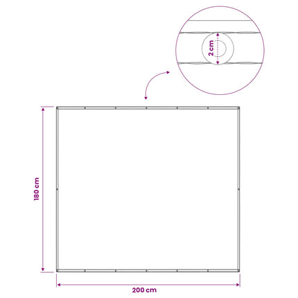 Balkongskärm 180 x 200 cm Tyg med PU-beläggning Ljusgrå