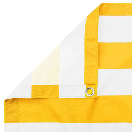 Balkongskärm 150 x 500 cm Tyg med PU-beläggning Gul och Vit