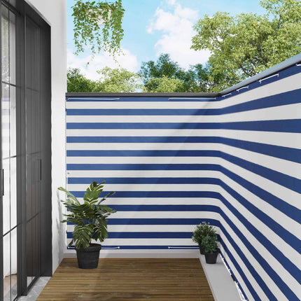 Balkongskärm 150 x 800 cm Tyg med PU-beläggning Blå och Vit