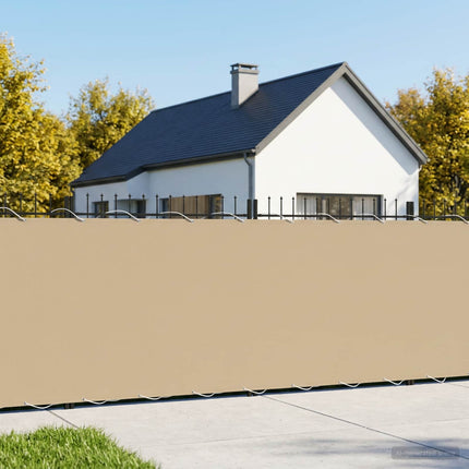 Balkongskärm 150 x 500 cm Tyg med PU-beläggning Beige