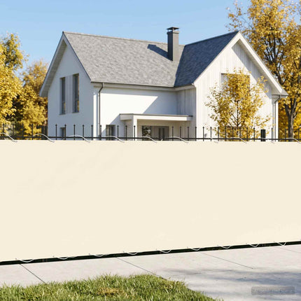 Balkongskärm 150 x 1000 cm Tyg med PU-beläggning Gräddvit