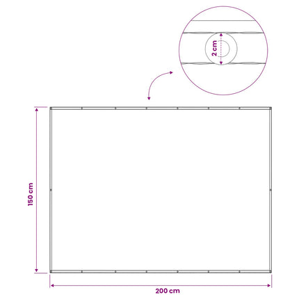 Balkongskärm 150 x 200 cm Tyg med PU-beläggning Gräddvit