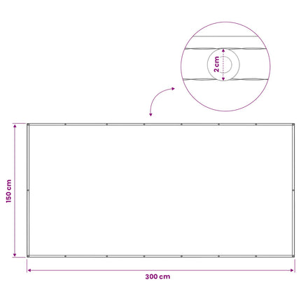 Balkongskärm 150 x 300 cm Tyg med PU-beläggning Gräddvit