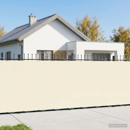 Balkongskärm 180 x 300 cm Tyg med PU-beläggning Gräddvit