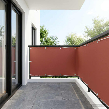 Balkongskärm 150 x 300 cm Tyg med PU-beläggning Terracotta