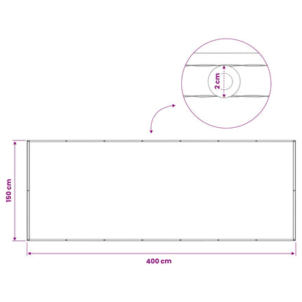 Balkongskärm 150 x 400 cm Tyg med PU-beläggning Mörkgrön
