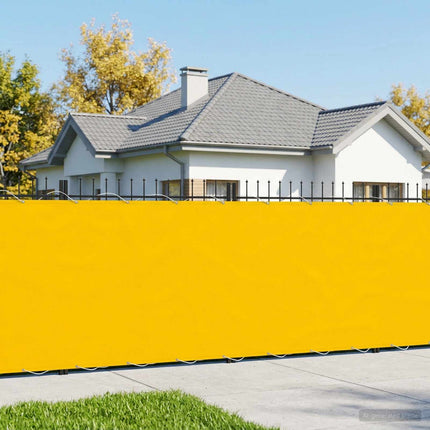 Balkongskärm 150 x 600 cm Tyg med PU-beläggning Gul
