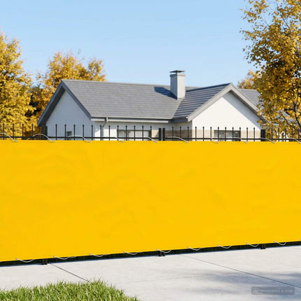 Balkongskärm 180 x 600 cm Tyg med PU-beläggning Gul