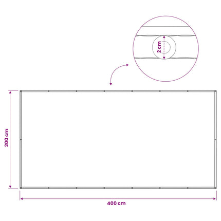 Balkongskärm 200 x 400 cm Tyg med PU-beläggning Röd