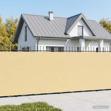 Balkongskärm 1,2 x 15 m Tyg med PU-beläggning Beige