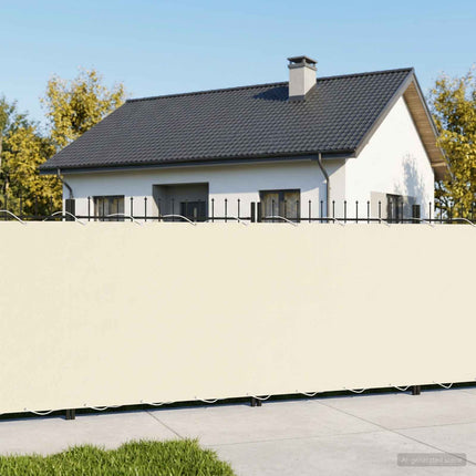 Balkongskärm 1,2 x 15 m Tyg med PU-beläggning Gräddvit