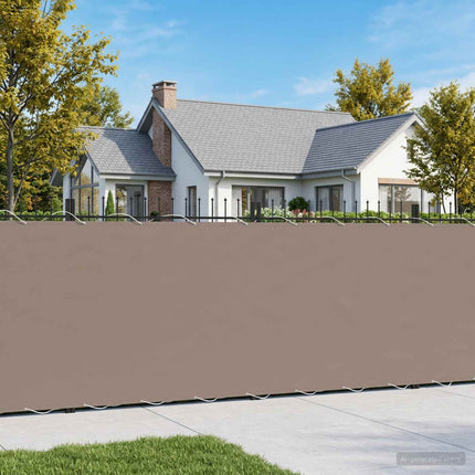 Balkongskärm 1,2 x 15 m Tyg med PU-beläggning Taupe