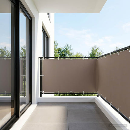 Balkongskärm 1,2 x 25 m Tyg med PU-beläggning Taupe