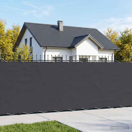 Balkongskärm 1,5 x 15 m Tyg med PU-beläggning Svart