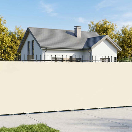 Balkongskärm 1,5 x 25 m Tyg med PU-beläggning Gräddvit