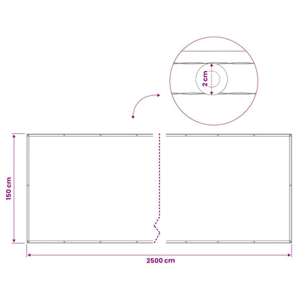 Balkongskärm 1,5 x 25 m Tyg med PU-beläggning Taupe