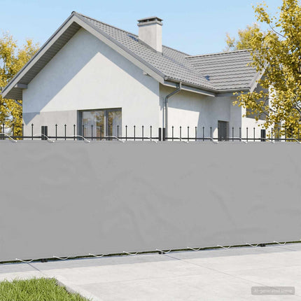 Balkongskärm 1,8 x 15 m Tyg med PU-beläggning Ljusgrå