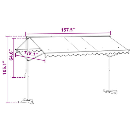 Fristående markis 4 × 3 m Polyester Antracit