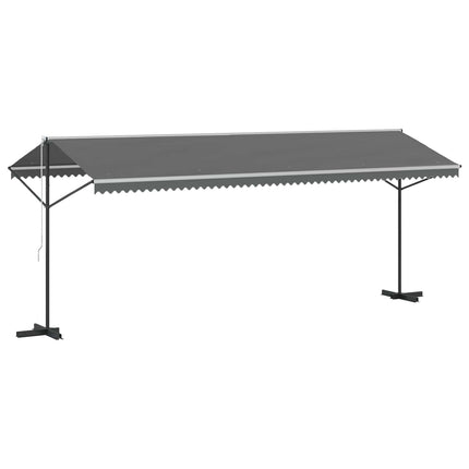 Fristående markis Grå 6 x 3 m Polyester